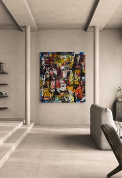 Large Abstract Acrylic on Canvas Painting "Encrypted Emotions 8"