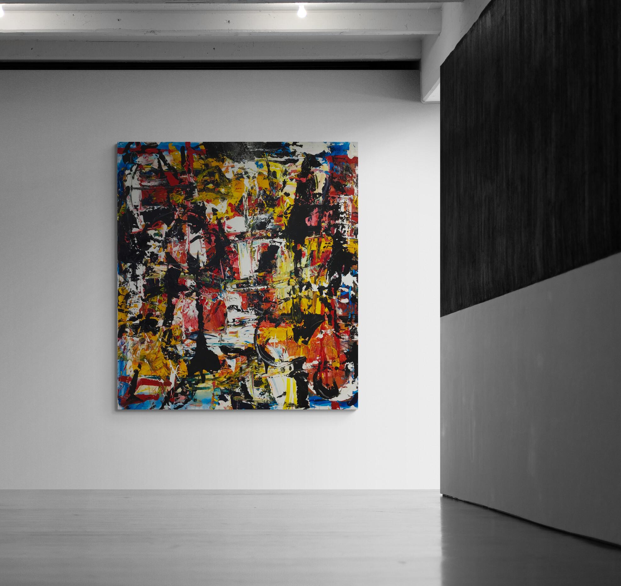 A unique, large scale, expressive artwork on stretched canvas, with thick, impasto paint strokes and vivid colours. Includes a Certificate of Authenticity.