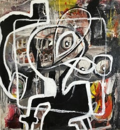 Large Abstract Acrylic on Canvas Painting "Lost Within My Own Self 3"
