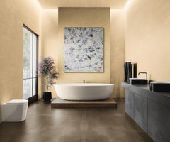 Grande dipinto astratto in acrilico con texture bianca "Fragments of the Mind 6"