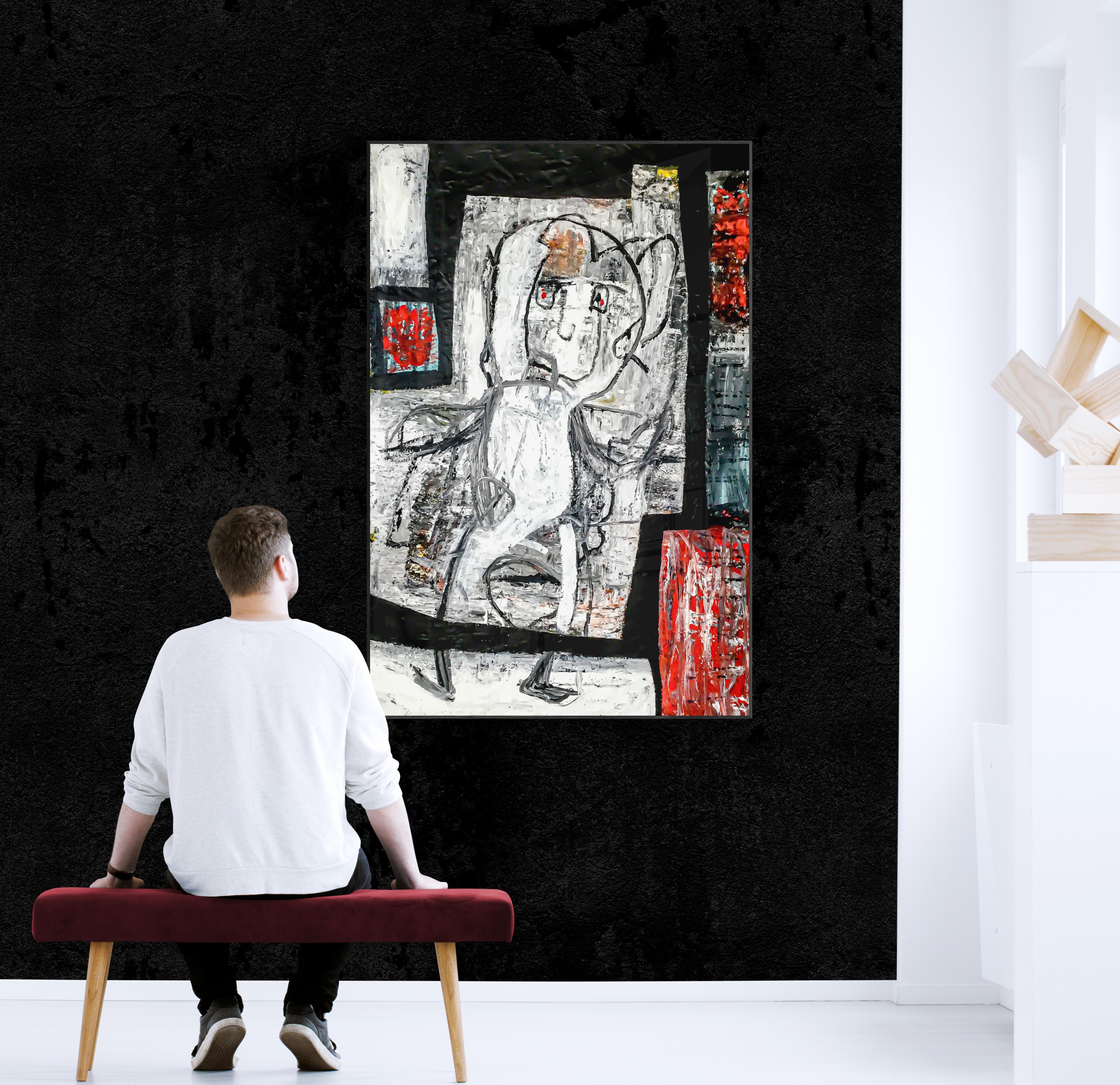 Ein einzigartiges, großformatiges, ausdrucksstarkes Kunstwerk. Enthält ein Echtheitszertifikat.