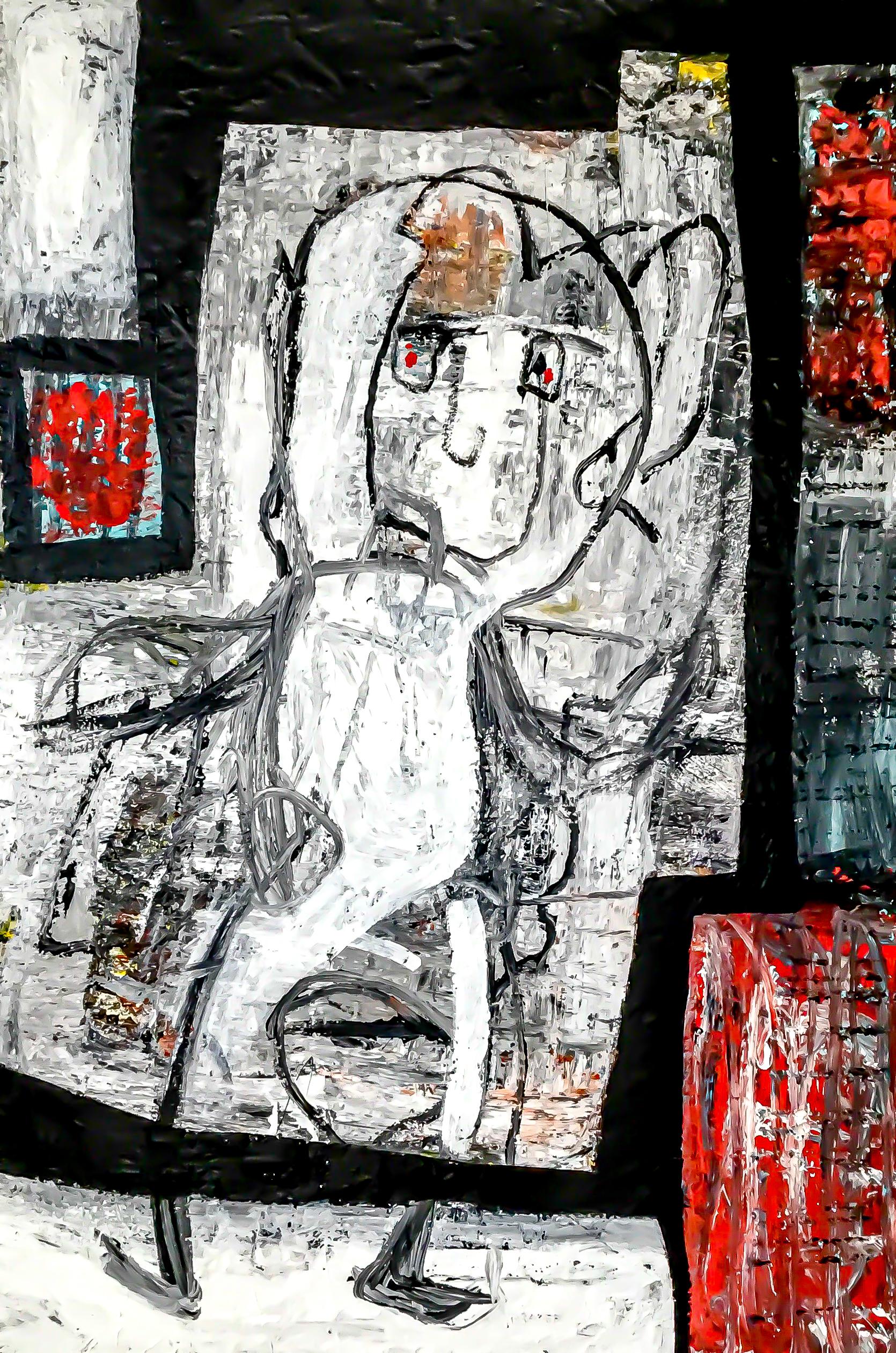 Großes großes abstraktes Acrylgemälde „Near & Far 8“