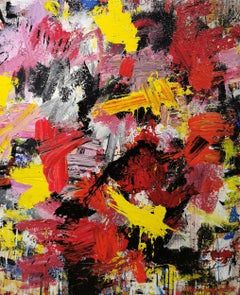 Large, Colourful Abstract Acrylic Painting "Untitled"