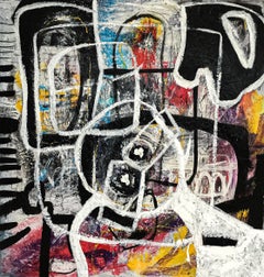 Großes abstraktes Gemälde in Acryl auf Leinwand „Lost Within My Own Self 2“
