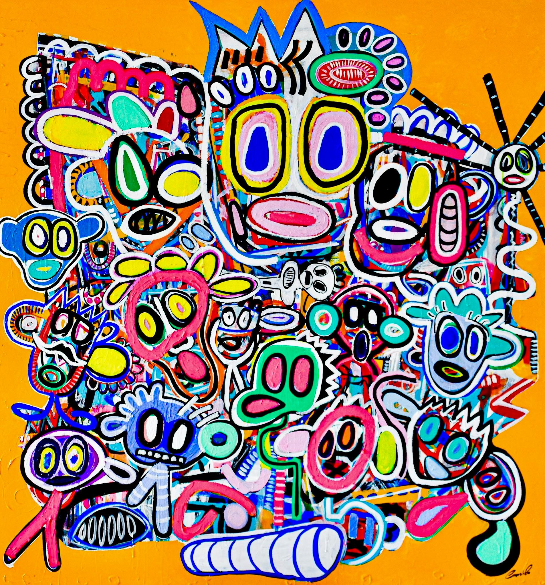 Abstract Painting Maico Camilo - My Wonderful Self (Jaune)