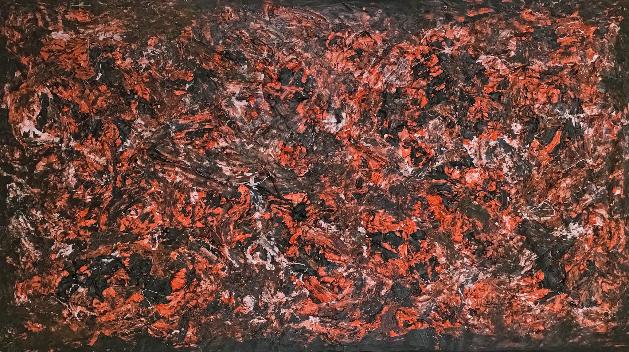 Impasto Polyurethane Abstract Painting on Canvas "The Devil's Playground"