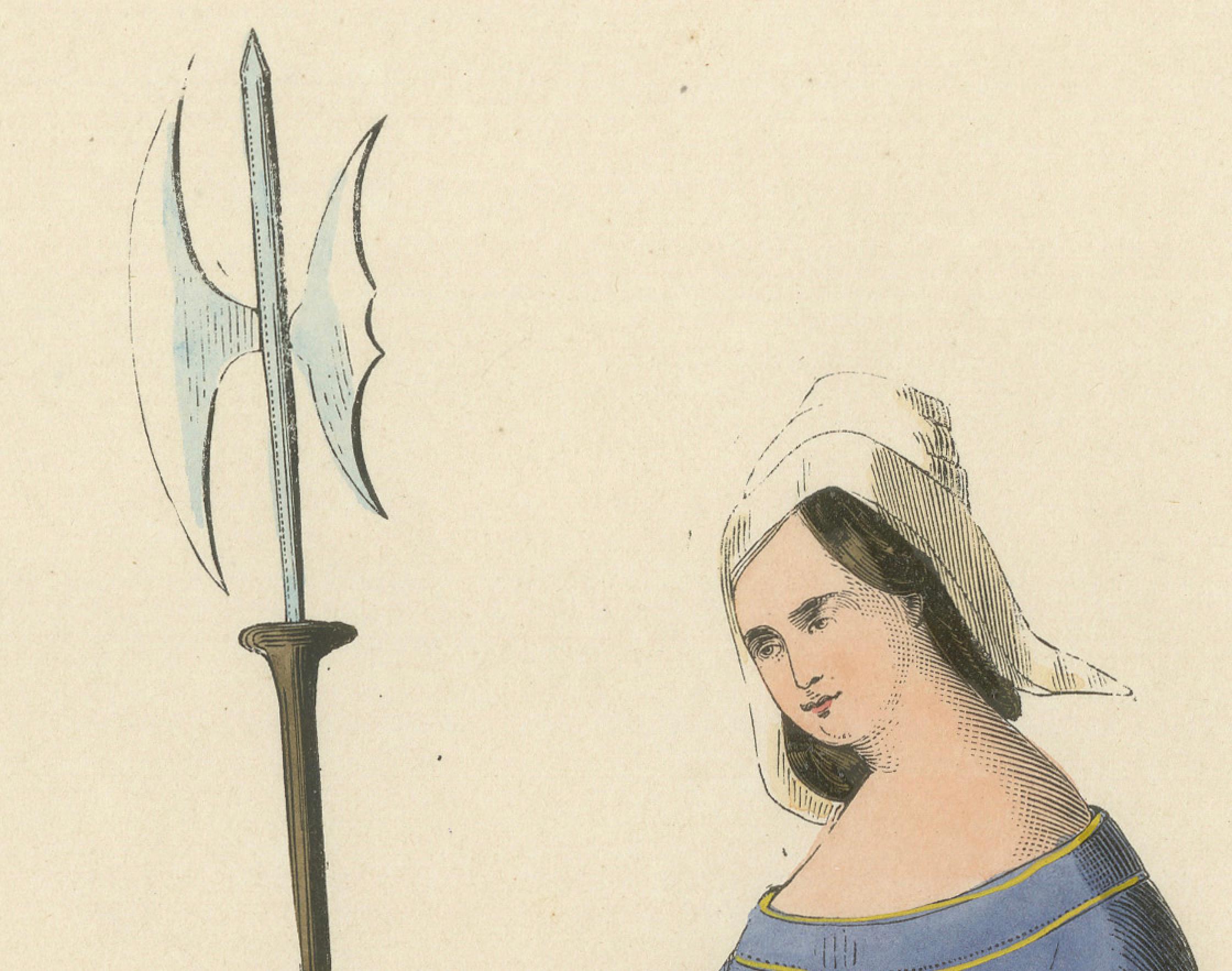 Mid-19th Century Maid of Orléans: A Symbol of Valor, 1847 For Sale