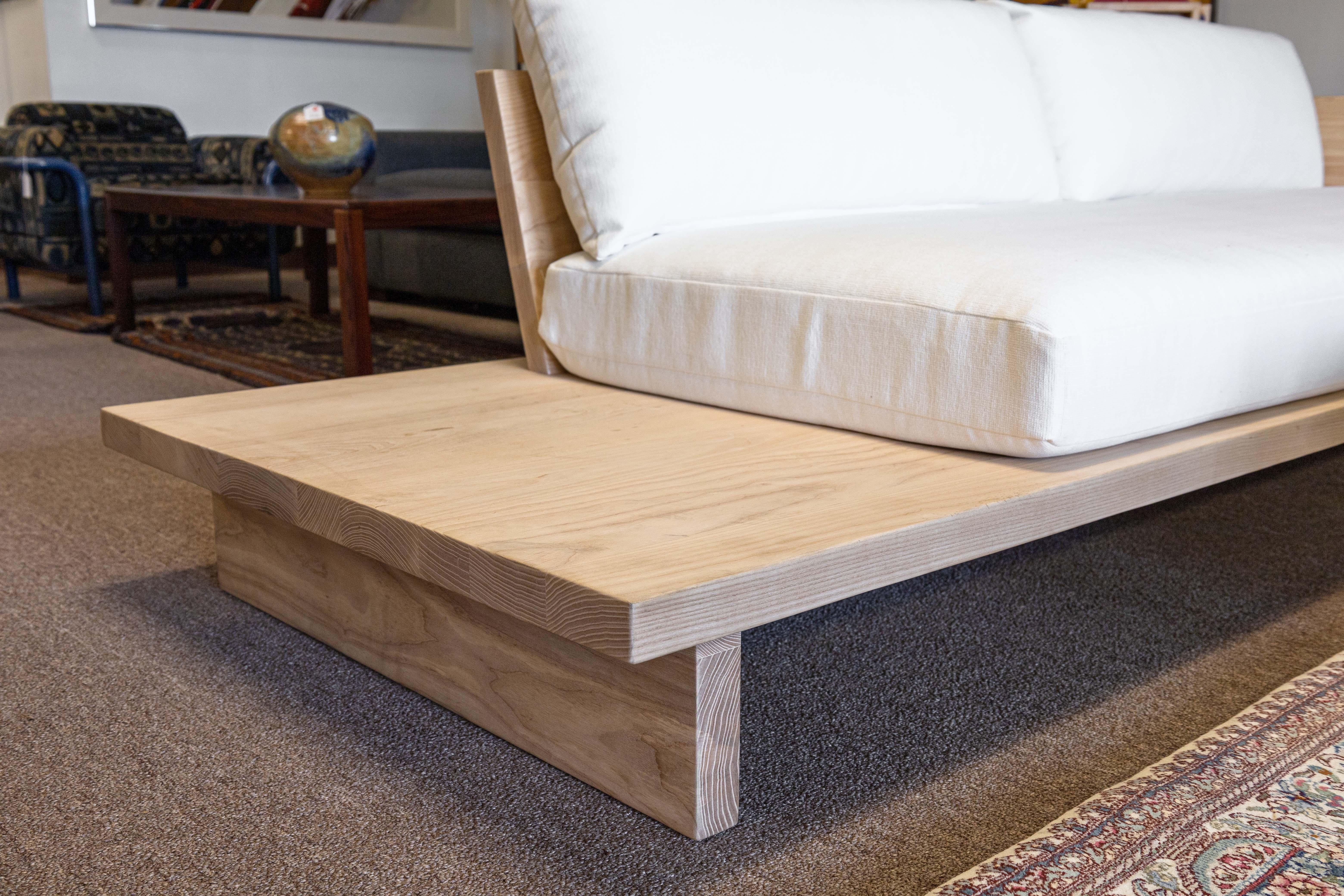 Maiden Home The Muir Contemporary Modern Linen and Handwaxed Ash Wood Sofa 8
