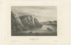 Maiden Rock Mississippi River, Antique Steel Engraving c.1850
