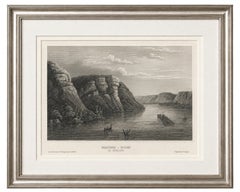 Maiden Rock Mississippi River, Antique Steel Engraving c.1850