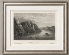 Maiden Rock Mississippi River, Antique Steel Engraving c.1850