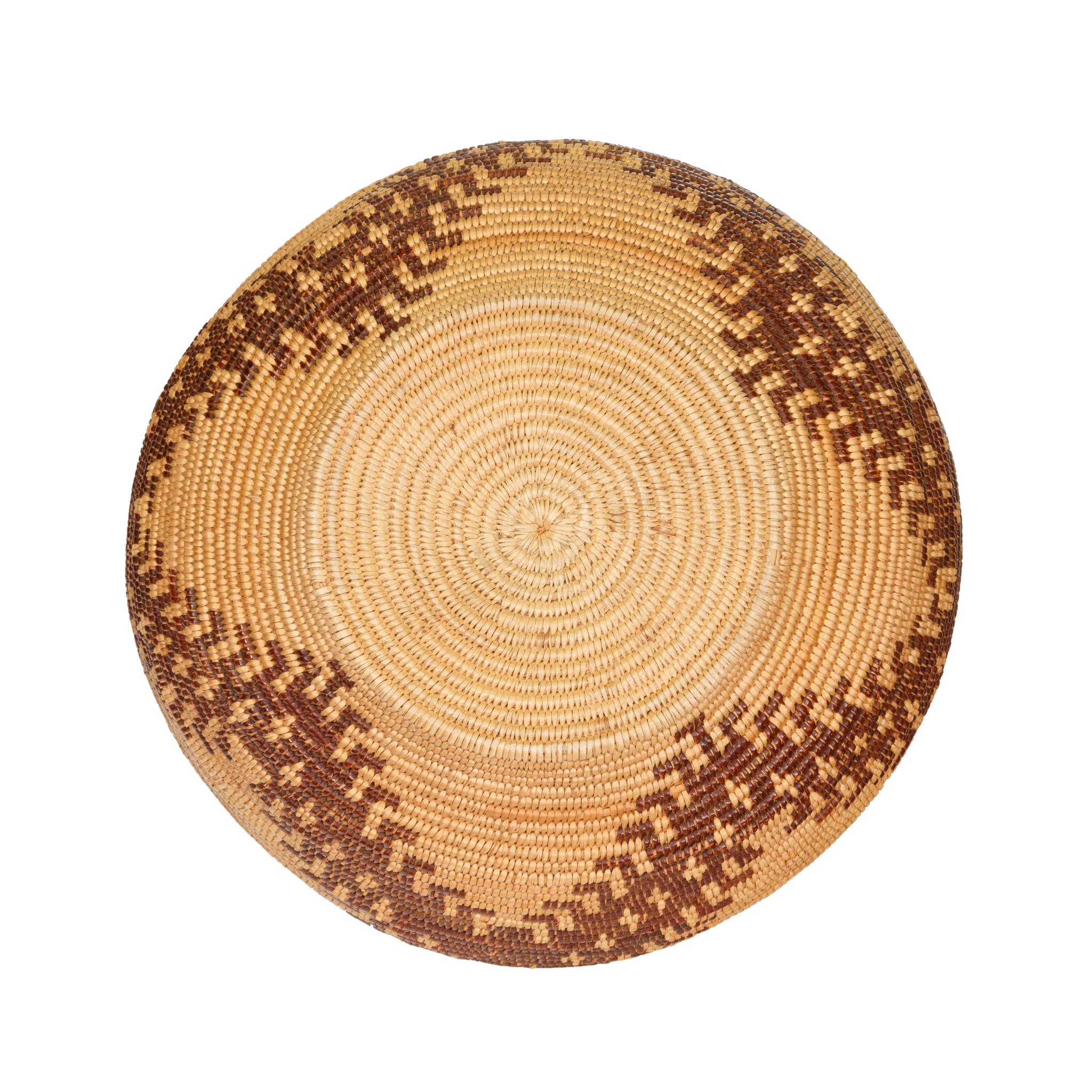 Maidu bowl with continuous quail top knot design on sides. 1/2