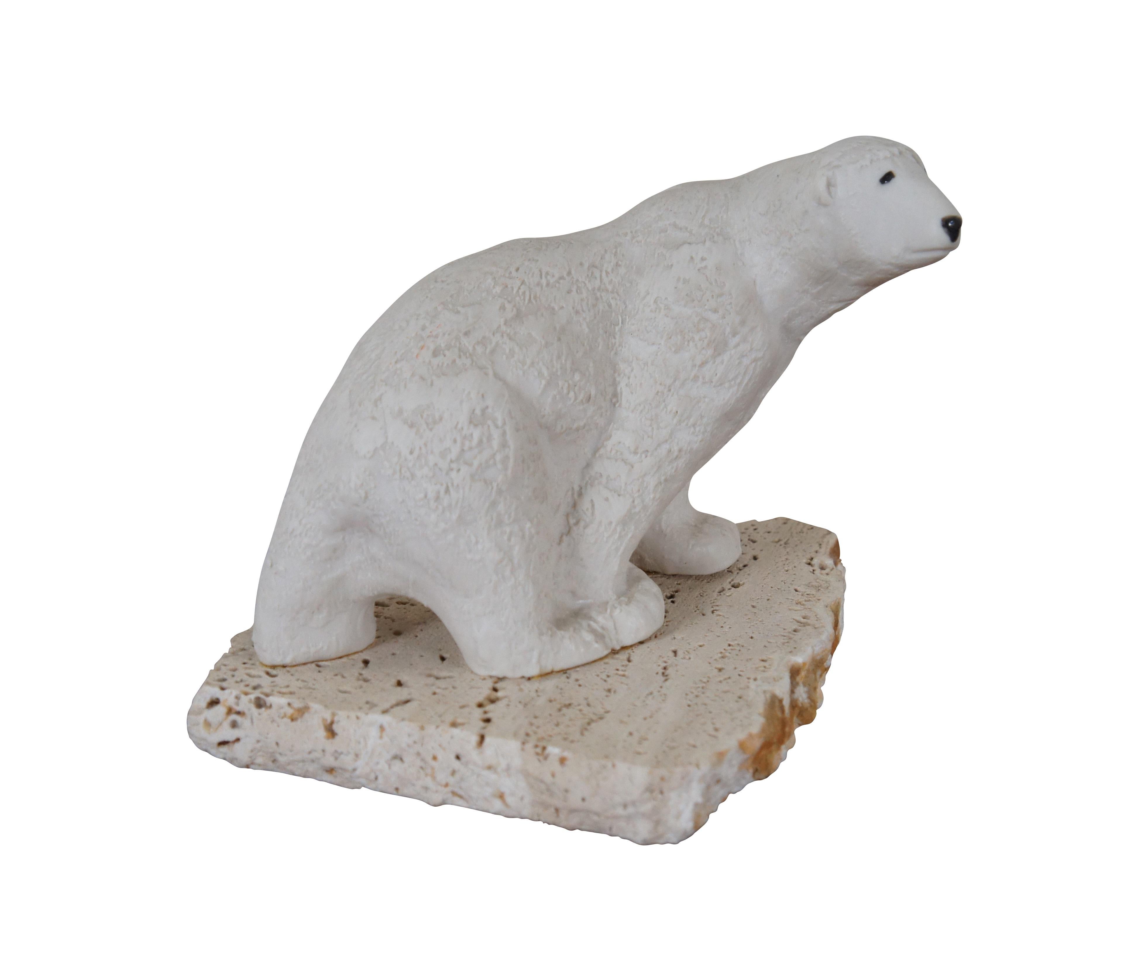 Mid century Maigon Daga Polar Bear art scupture figurine or paperweight.  Made of ceramic and stone, purchased at Wiley's, Wayne Plaza, Dayton, Ohio.

MAIGONIS ‘MIKE’ DAGA (1923-2001) was born in Riga, Latvia, and immigrated to Australia in1948 as a