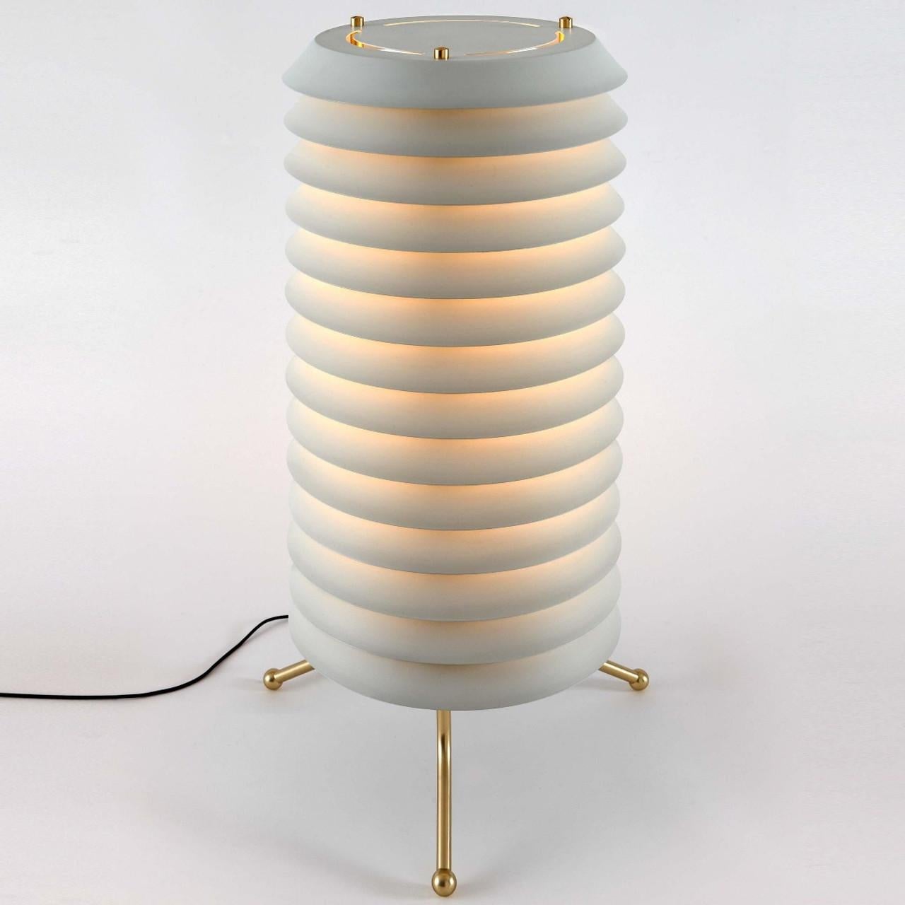 Maija 30 floor or table lamp by Ilmari Tapiovaara for Santa and Cole originally designed in Spain, 1955. Diffuser in white translucent glass. Nude/Rose re-edition. Wired for US junction boxes. circular canopy included. Suitable for dimming systems