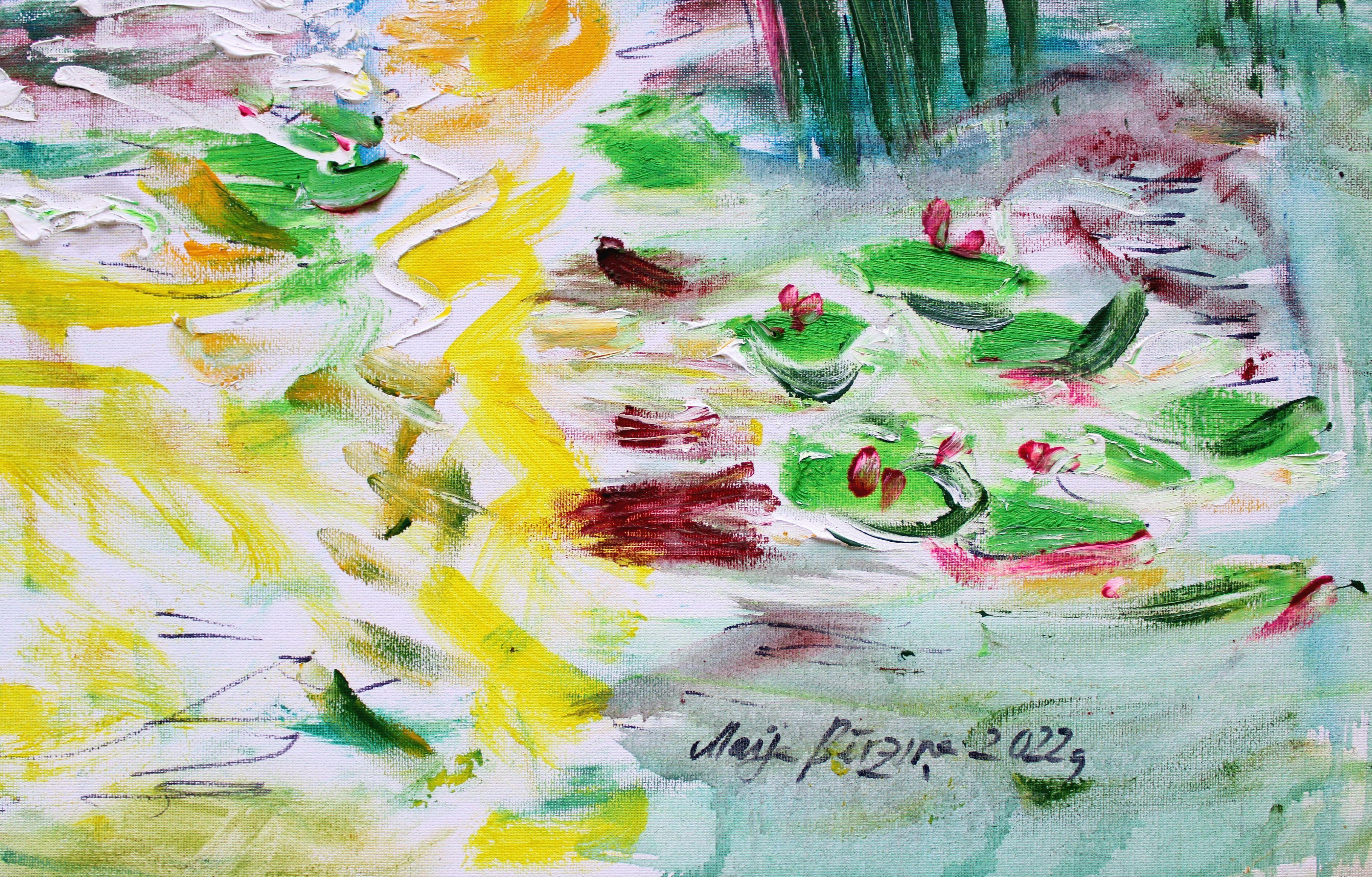 Tramonto sulla Dunava. 2022, tela, tecnica originale, 60x80 cm - Painting di Maija Berzina 