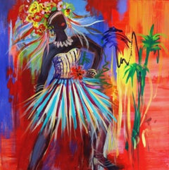 Danses latinos. 2019, toile, acrylique, 90 x 90 cm