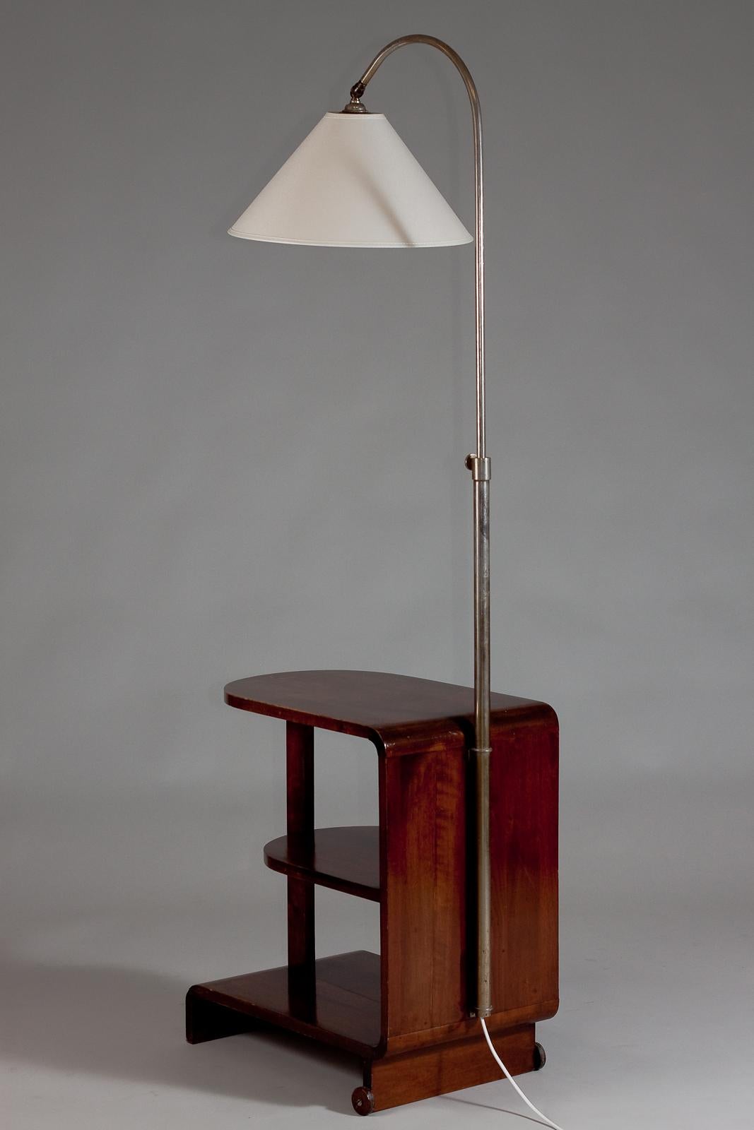 Scandinavian Modern Maija Heikinheimo, 1930's side table with a lamp For Sale