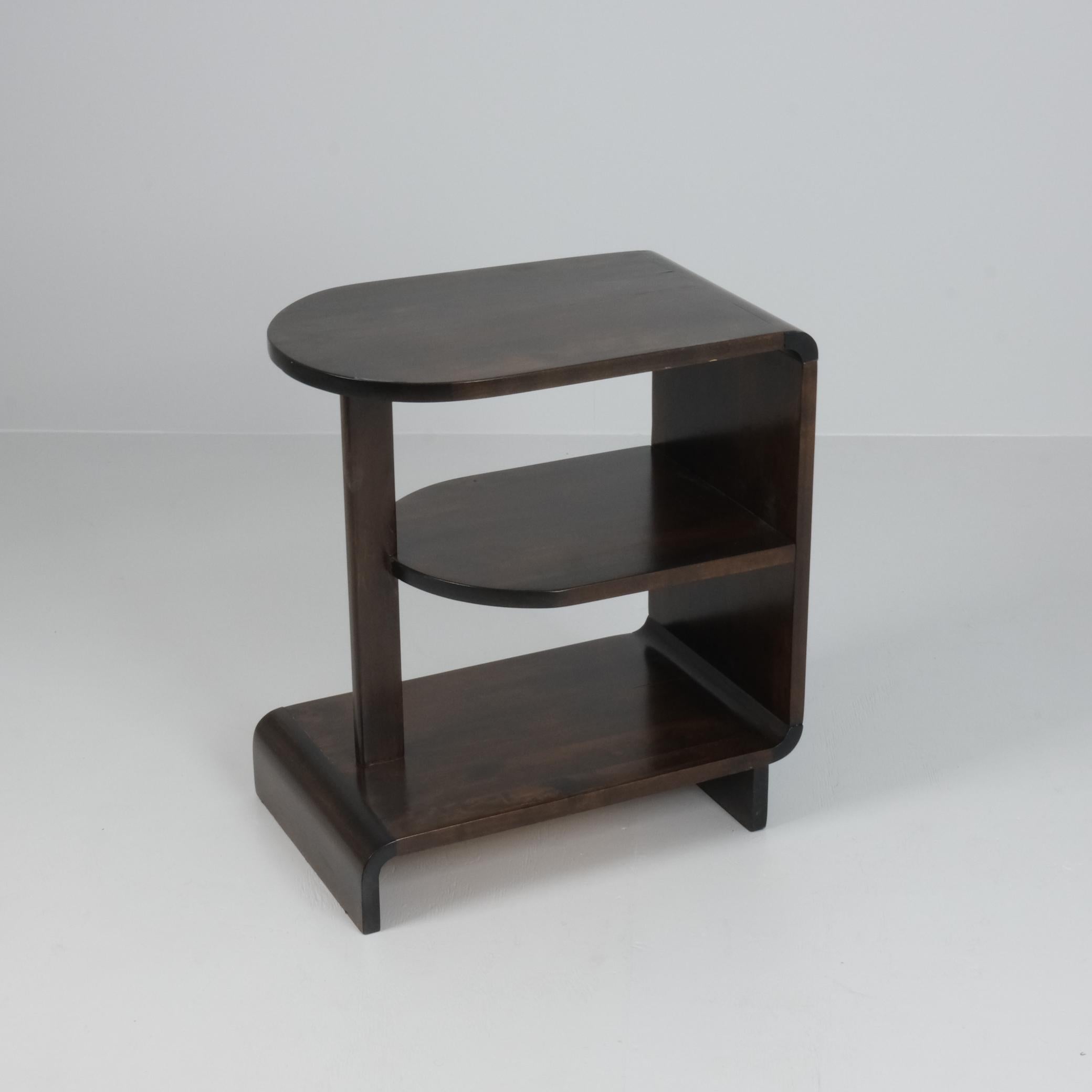 Maija Heikinheimo Table d'appoint Art Déco Model No 604 en bouleau foncé, Asko 1930s en vente 3