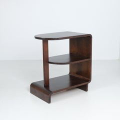 Mesa Auxiliar Art Decó Maija Heikinheimo Apu Modelo 604 en Abedul Oscuro, Asko Años 30
