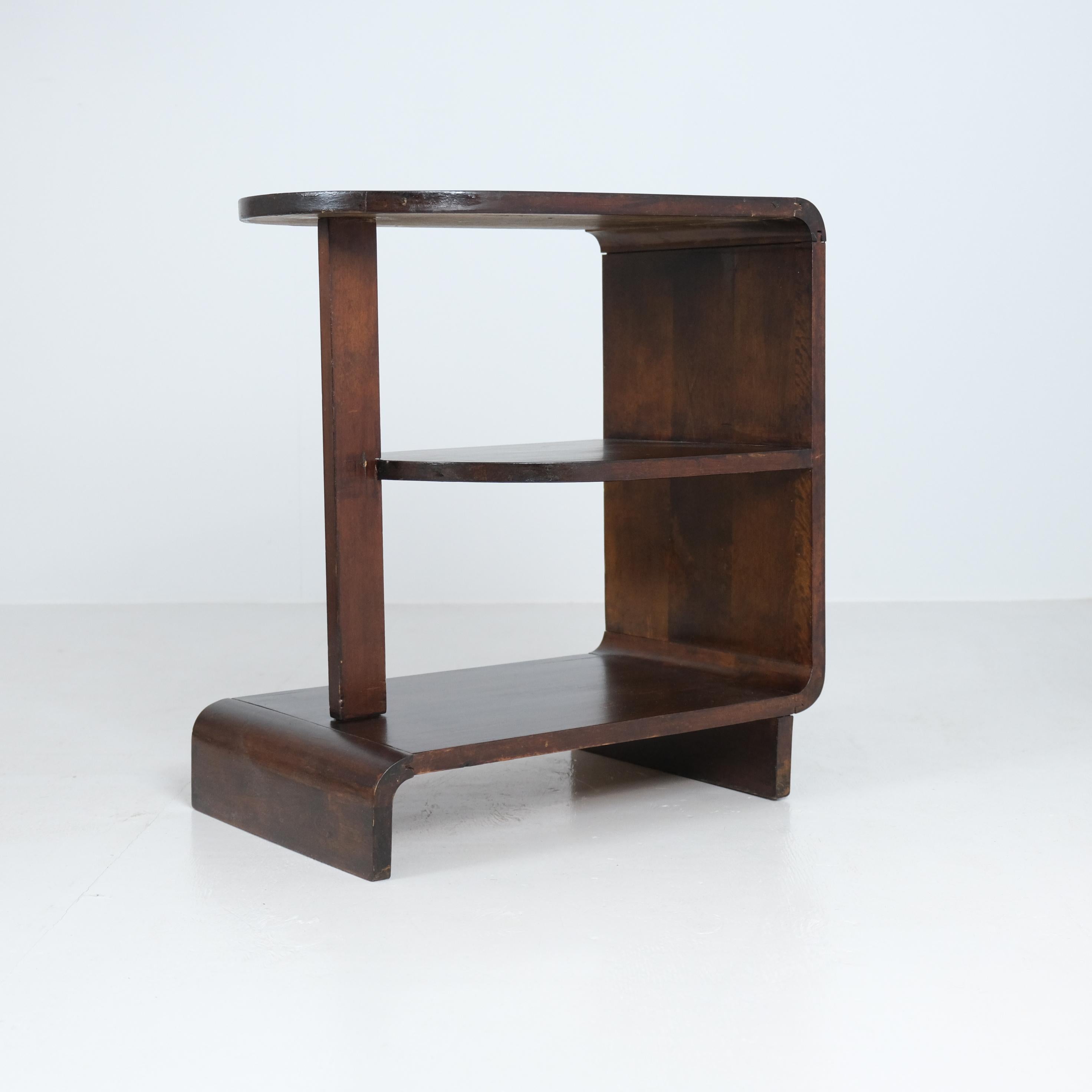 Art déco Maija Heikinheimo Art Deco Side Table Apu Model 604 in Dark Birch, Asko 1930s en vente