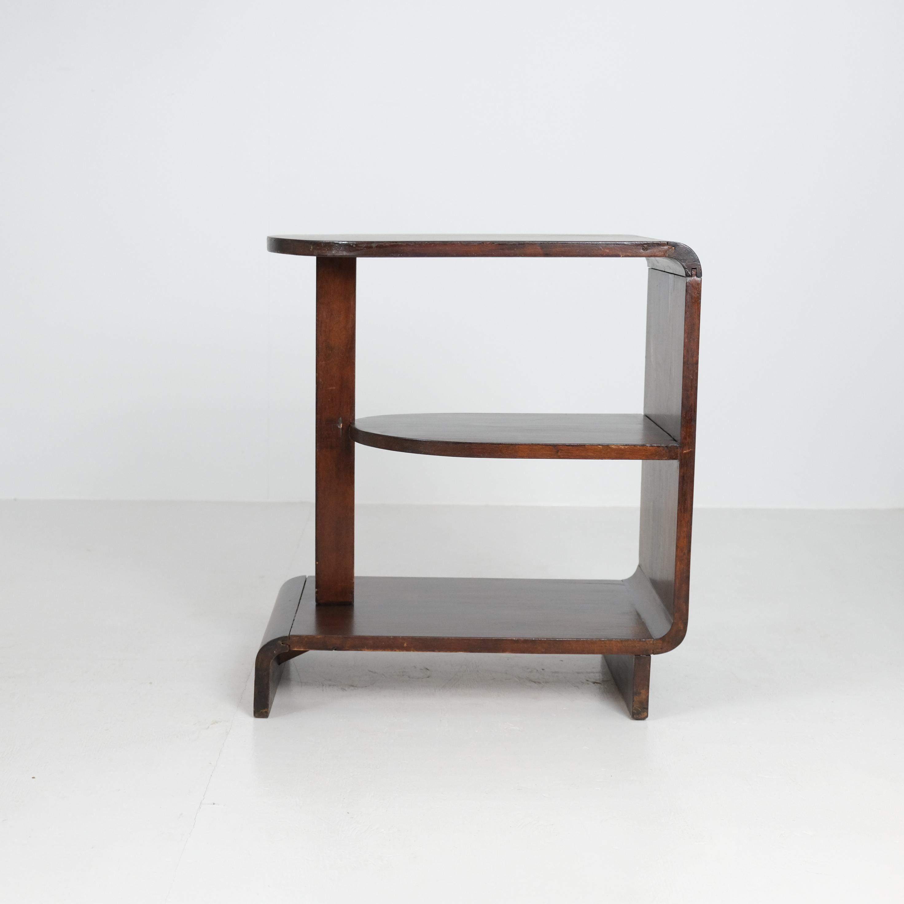 Finlandais Maija Heikinheimo Art Deco Side Table Apu Model 604 in Dark Birch, Asko 1930s en vente