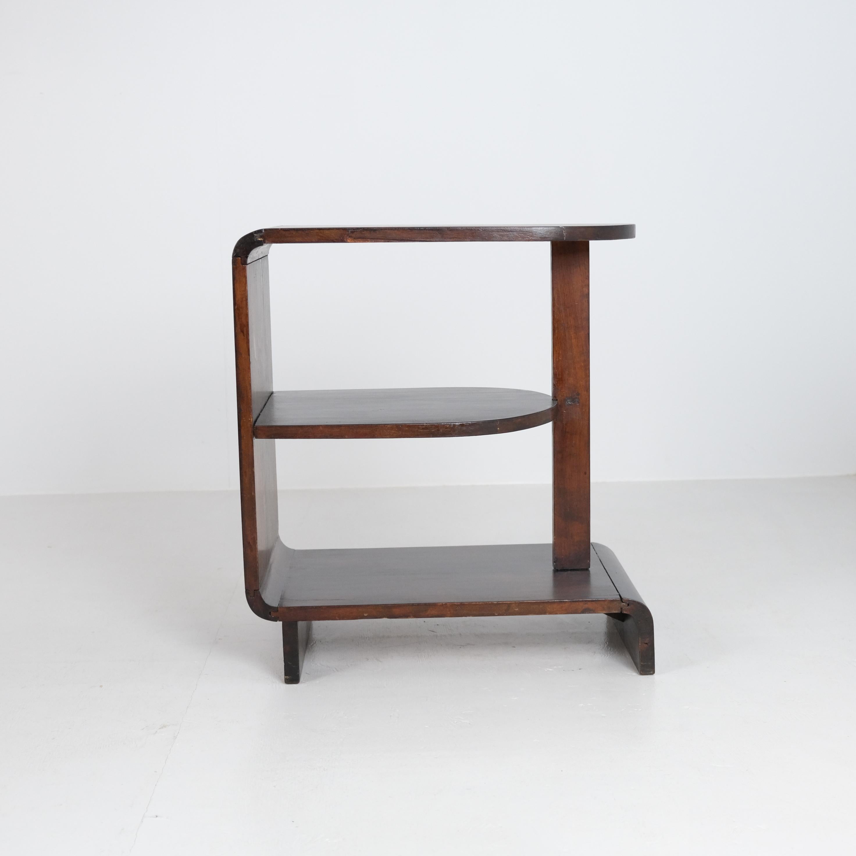 Milieu du XXe siècle Maija Heikinheimo Art Deco Side Table Apu Model 604 in Dark Birch, Asko 1930s en vente