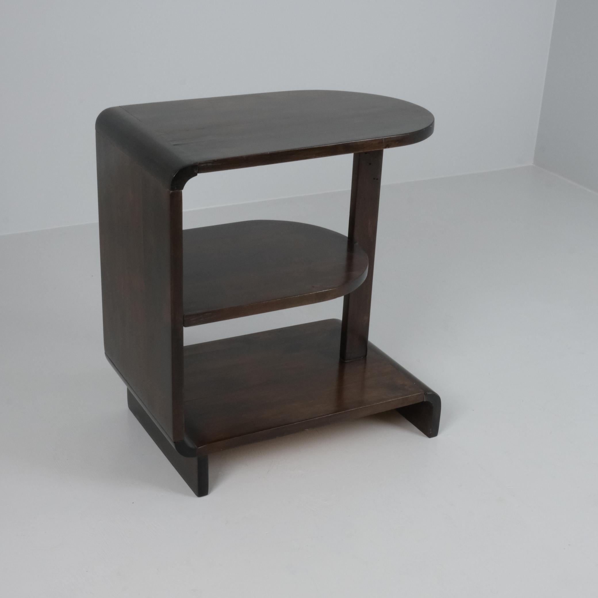 Bouleau Maija Heikinheimo Table d'appoint Art Déco Model No 604 en bouleau foncé, Asko 1930s en vente