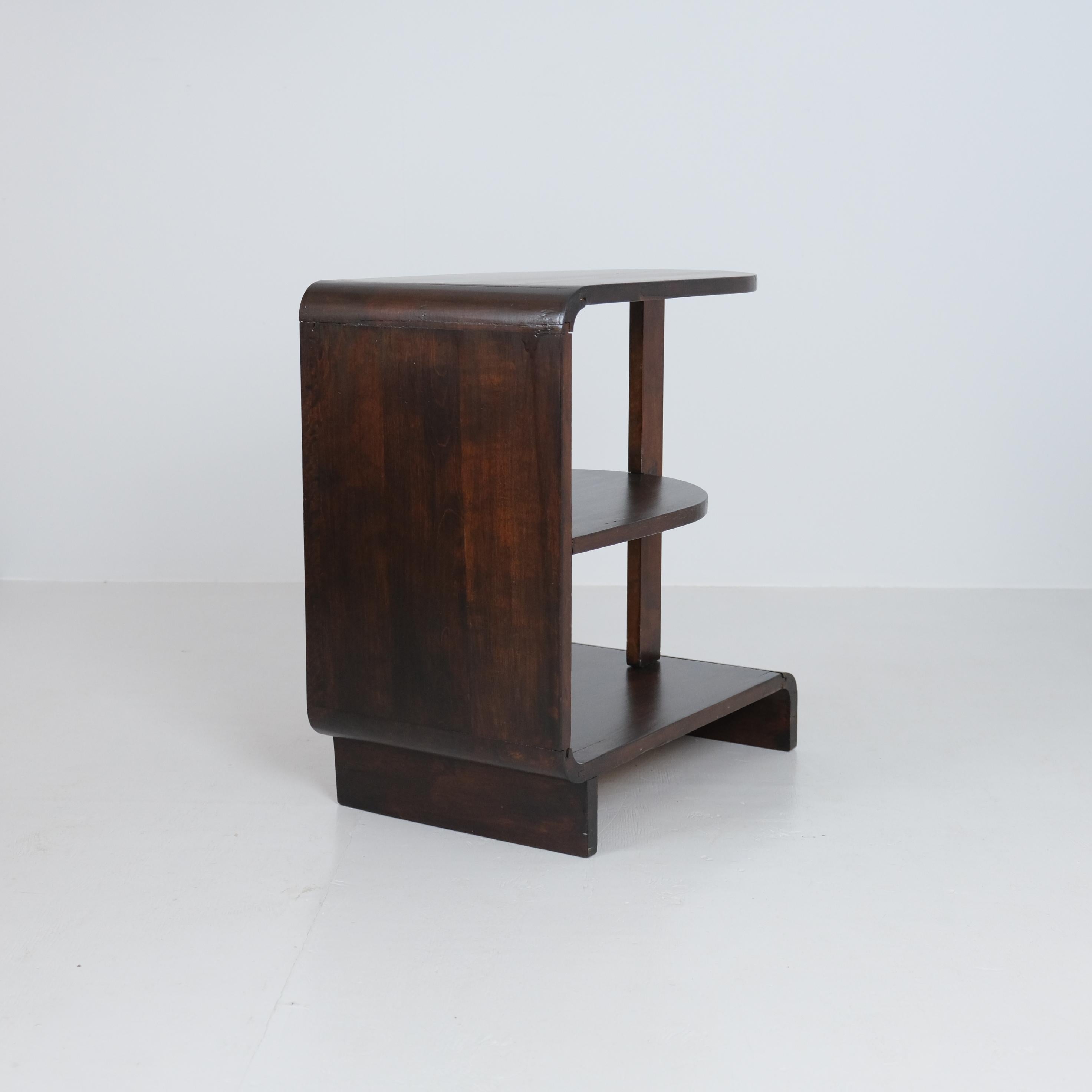Bouleau Maija Heikinheimo Art Deco Side Table Apu Model 604 in Dark Birch, Asko 1930s en vente