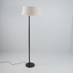 Maija Heikinheimo Floor Lamp MH803 in Linen & Leather, Valaistustyö, Artek 1950s