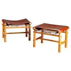 Maija Heikinhemo, pair of 1960's safari ottomans, Noormarkun käsityöt, Artek
