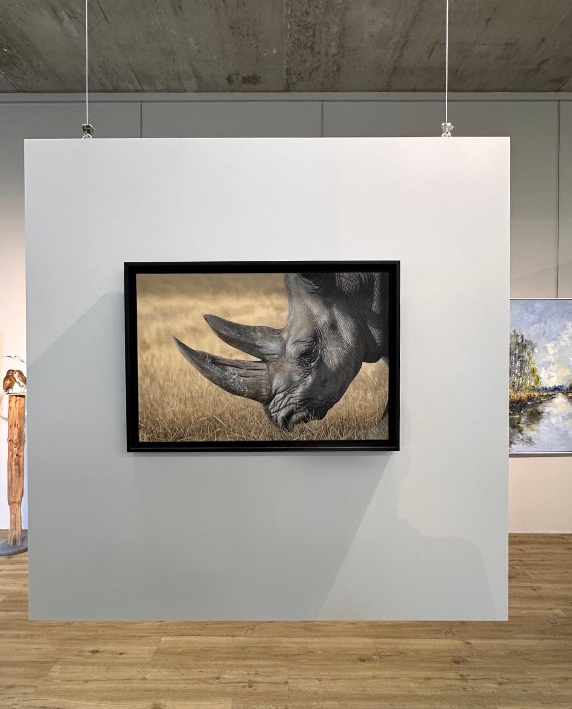 Nashorn - Zeitgenössische Acrylmalerei des 21. Jahrhunderts eines Nashorns 2025 im Angebot 2