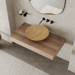 Maiken - Round Marble Basin - Beige Travertine