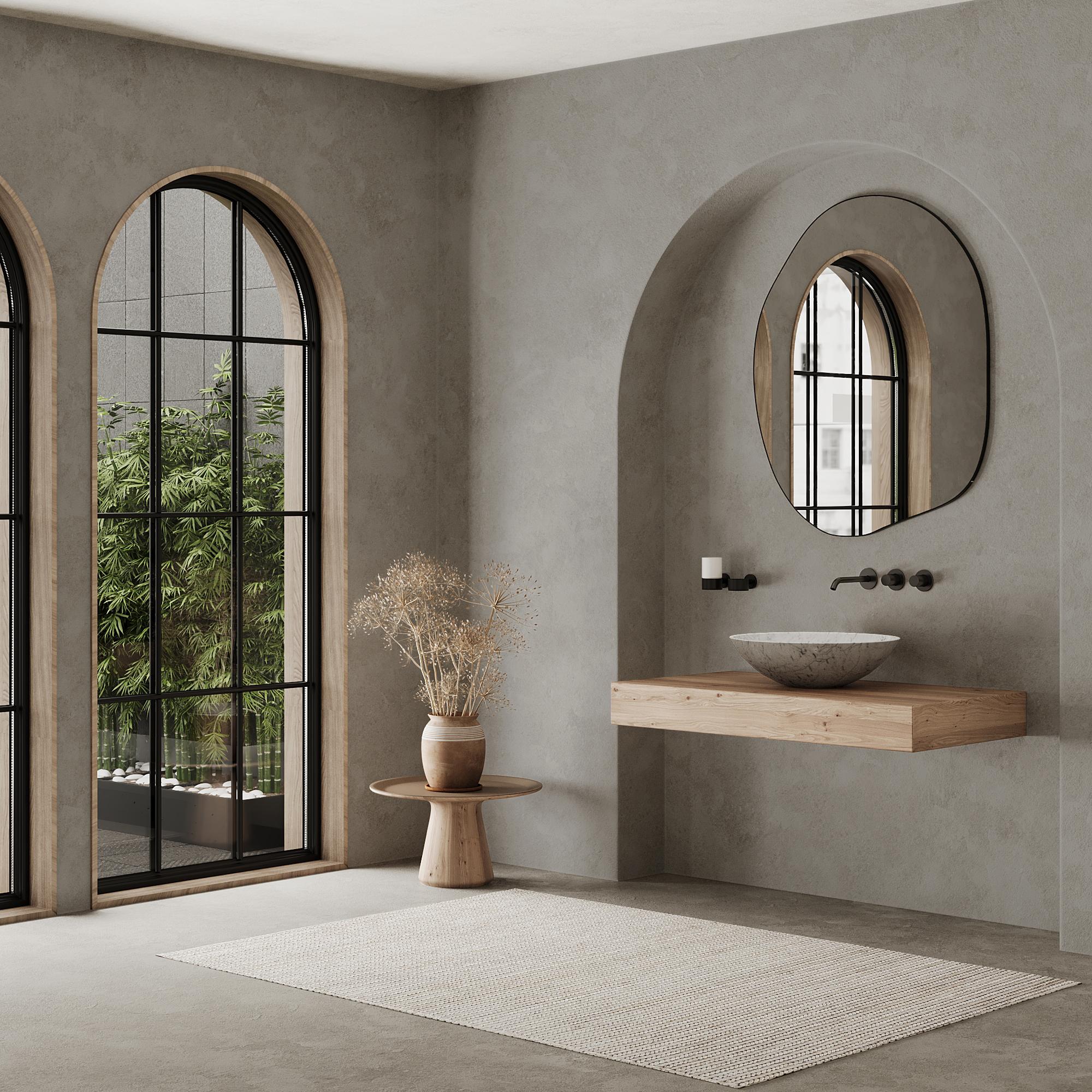 Scandinavian Modern Maiken - Round Marble Basin - White Carrara For Sale