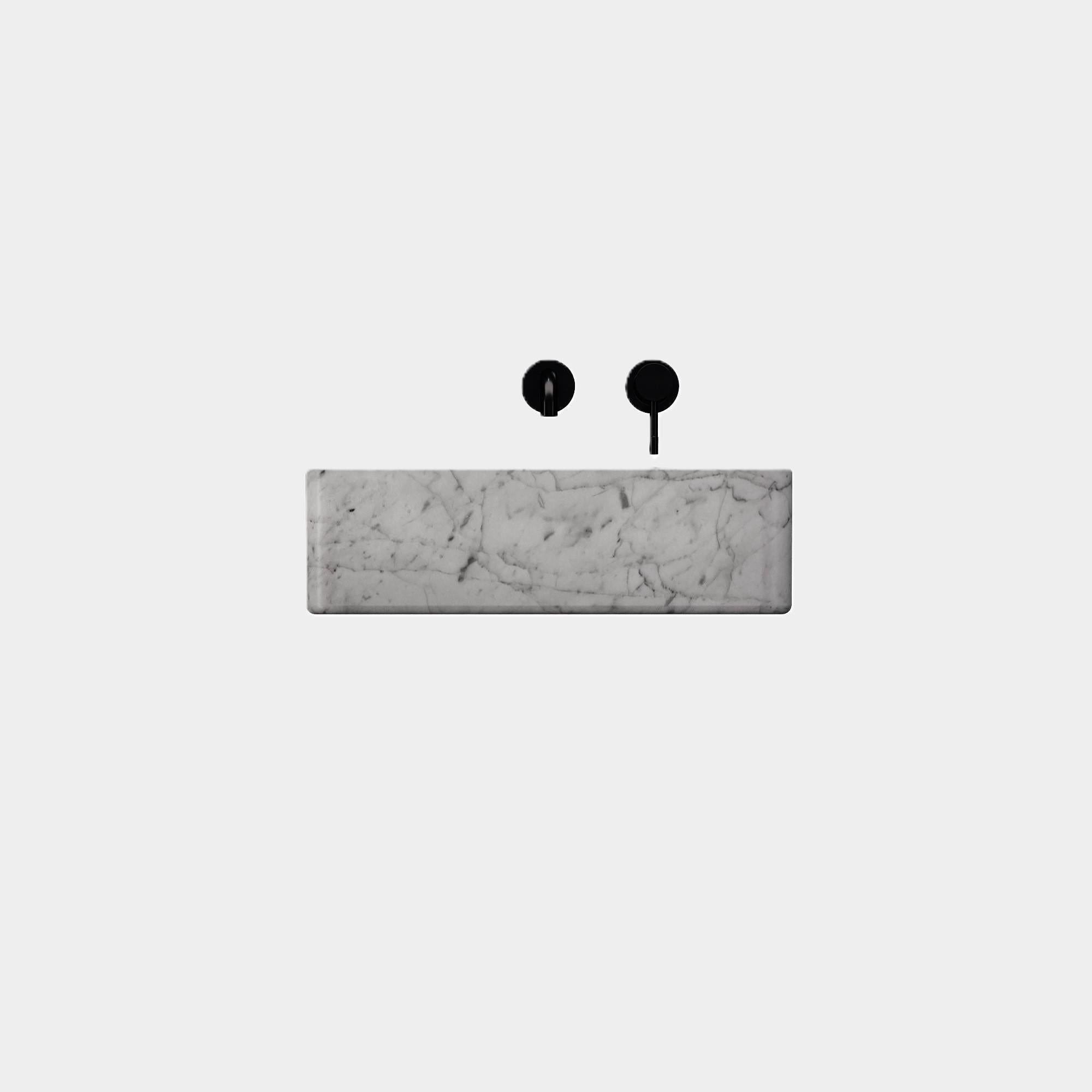 Hand-Crafted Maiken - Square Marble Basin - Grey Galaxy For Sale