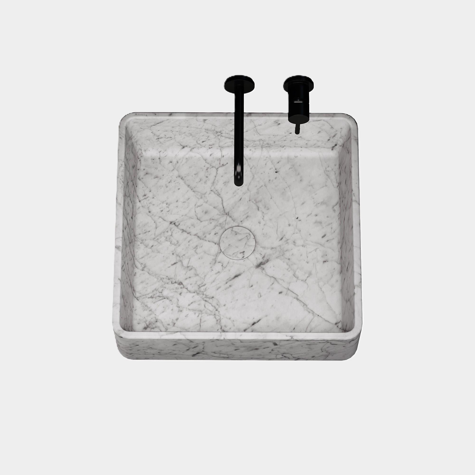 Maiken - Square Marble Basin - Grey Galaxy In New Condition For Sale In Lisbon, PT