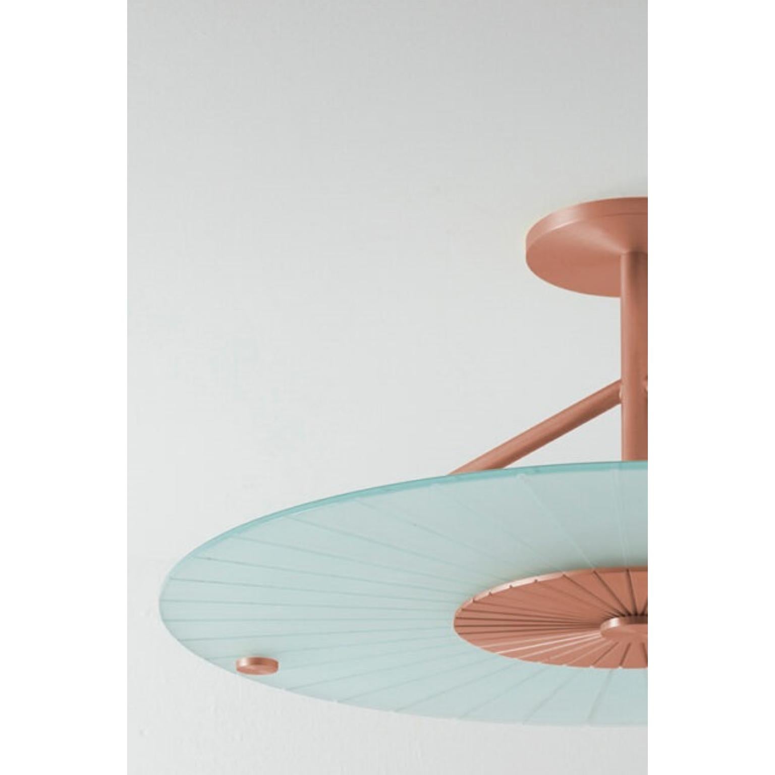 Lebanese Maiko Brushed Copper Ceiling Mounted Lamp by Carla Baz For Sale