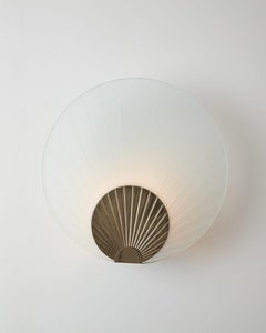 Unique Fan-Shaped Polished Bronze Clear Glass Wall Mounted Lamp Maiko, Carla Baz