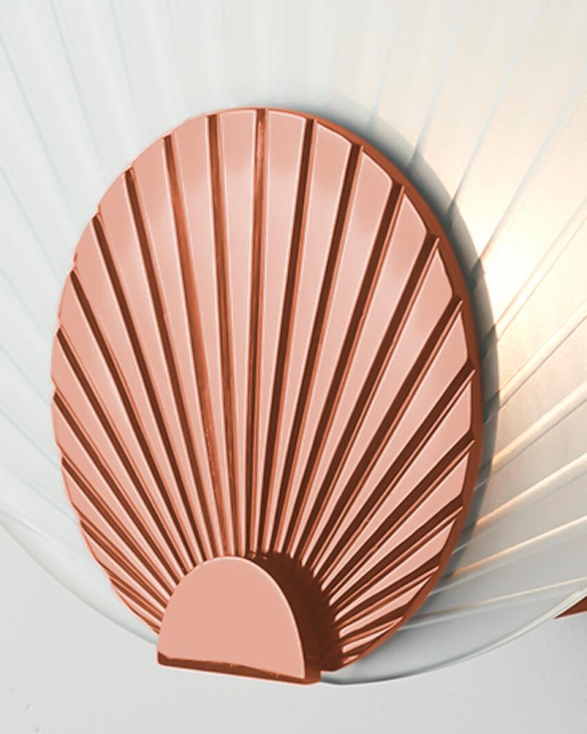 Lebanese Unique Fan-Shaped Polished Copper Indigo Glass Wall Mounted Lamp Maiko Carla Baz For Sale