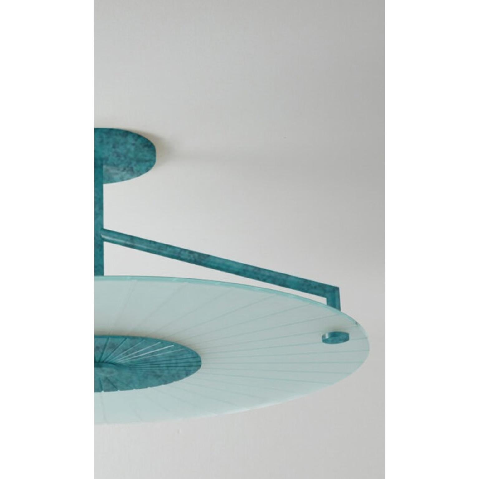 Post-Modern Maiko Verdigris Ceiling Mounted Lamp by Carla Baz For Sale