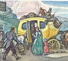 "Mail by Stagecoach, Lynn to Lowell", WPA Mural Study by Aiden Ripley