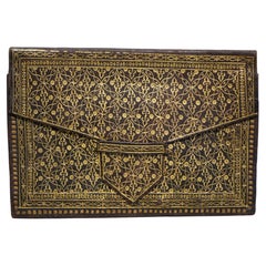 Antique Mail pouch in maroquin rouge, 19th century