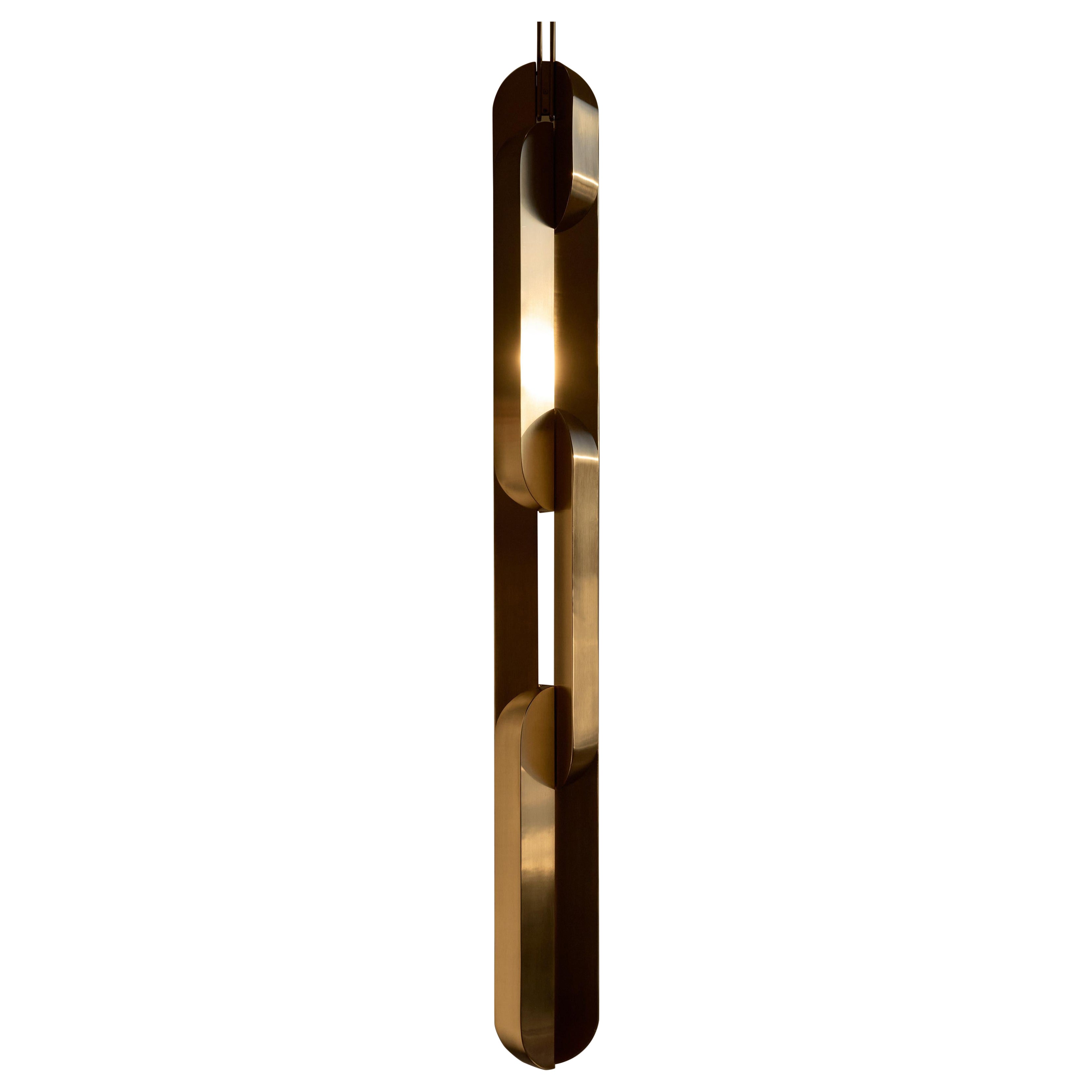 Maillage Chandelier in Satin Nickel and Lacquer by Farrah Sit For Sale