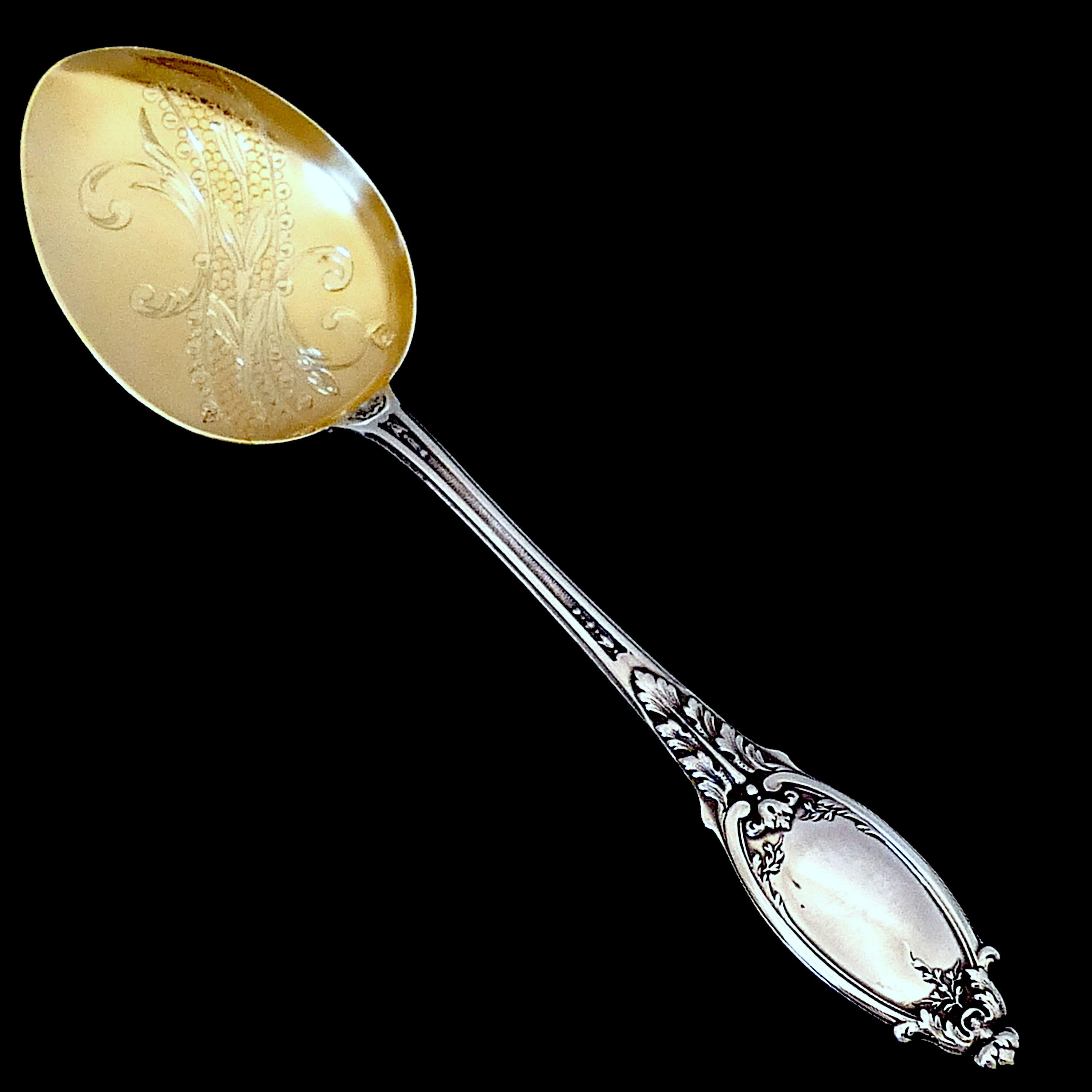 Maillard French Sterling Silver 18-Karat Gold Ice Cream Spoons Set 6 Pc For Sale 2