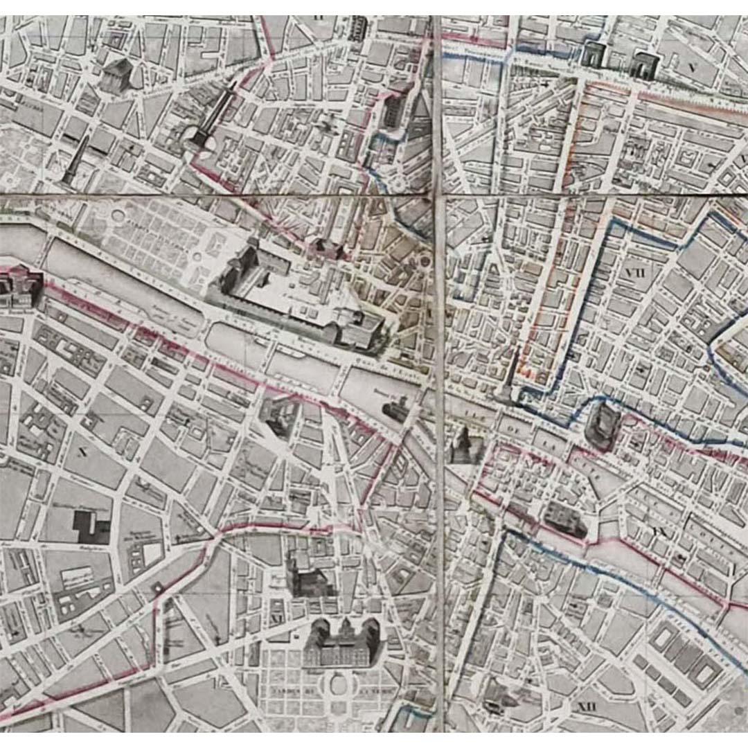 1848 Original map by Maillard - Plan de Paris et ses Fortifications For Sale 2