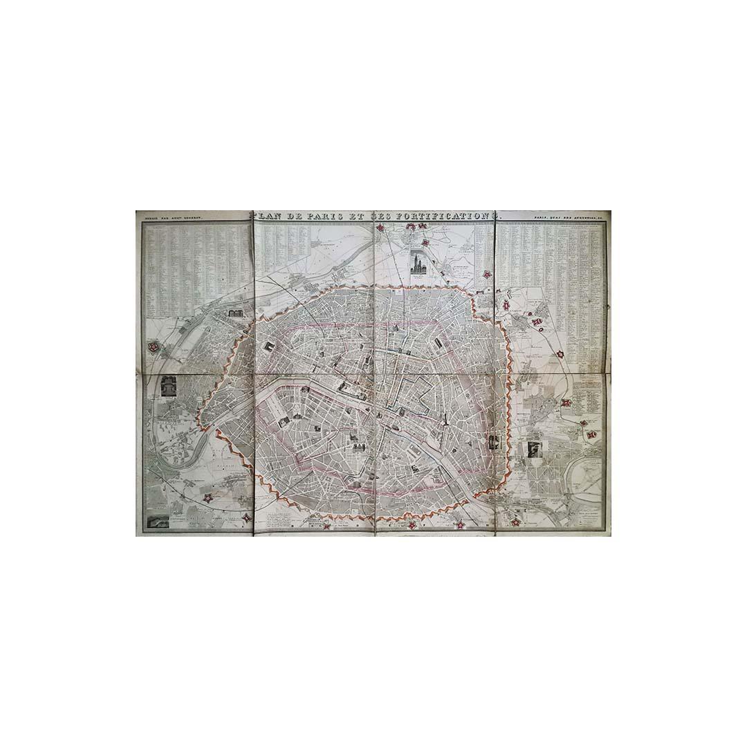 1848 Original map by Maillard - Plan de Paris et ses Fortifications For Sale 3