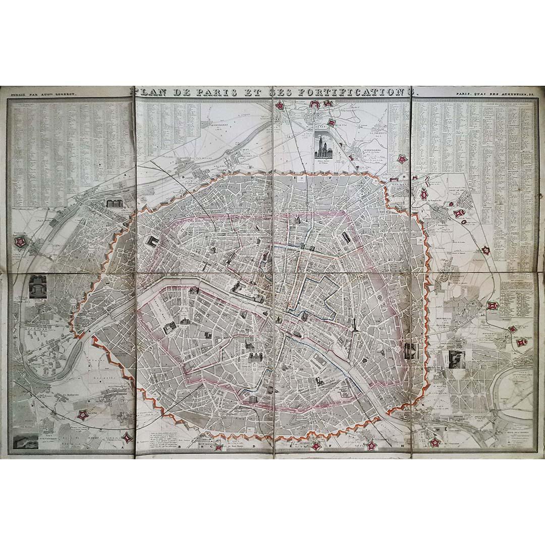 In the realm of cartography, maps serve as both practical tools and artistic representations, encapsulating the essence of a place at a specific moment in time. The 1848 vintage map, "Plan de Paris et ses Fortifications," co-authored by Auguste