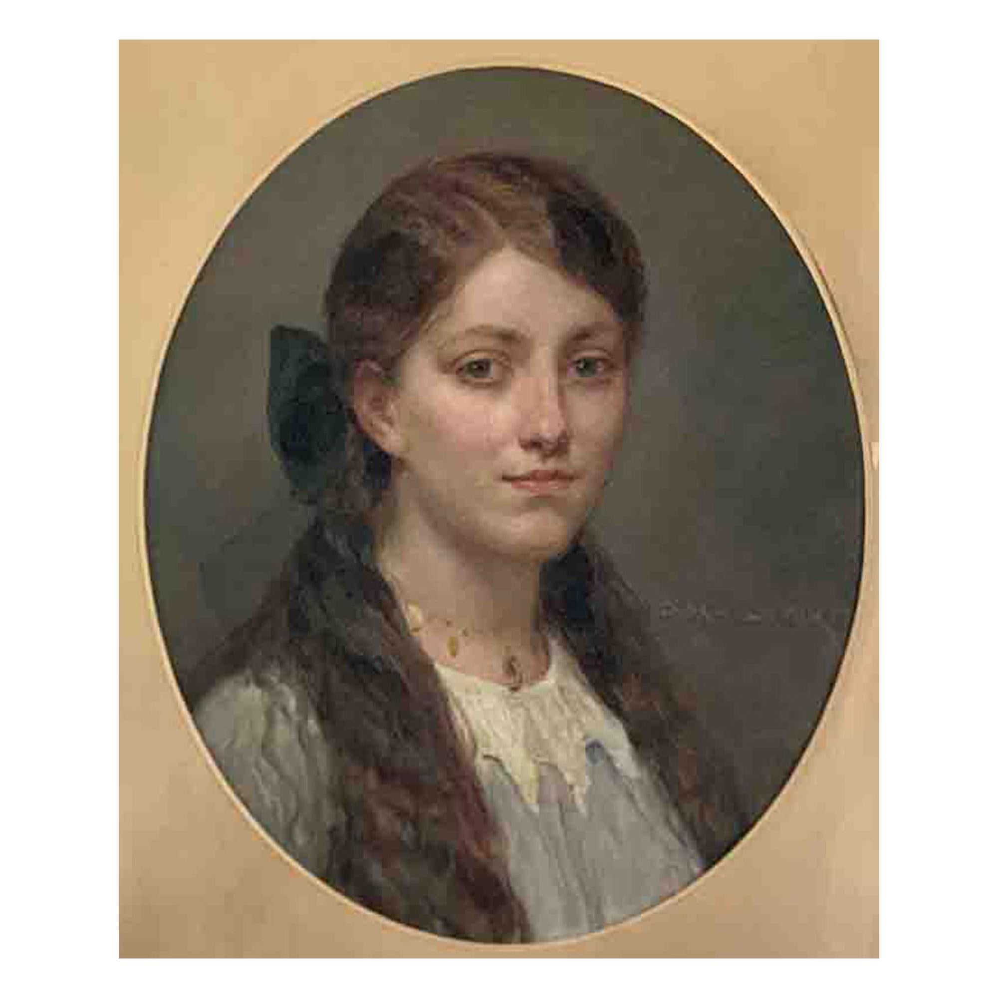 Maillart Diogene Ulysse "Portrait of a Young Girl" For Sale