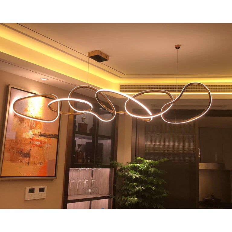 Modern Maillon LED Horizontal Pendant Light 6 For Sale