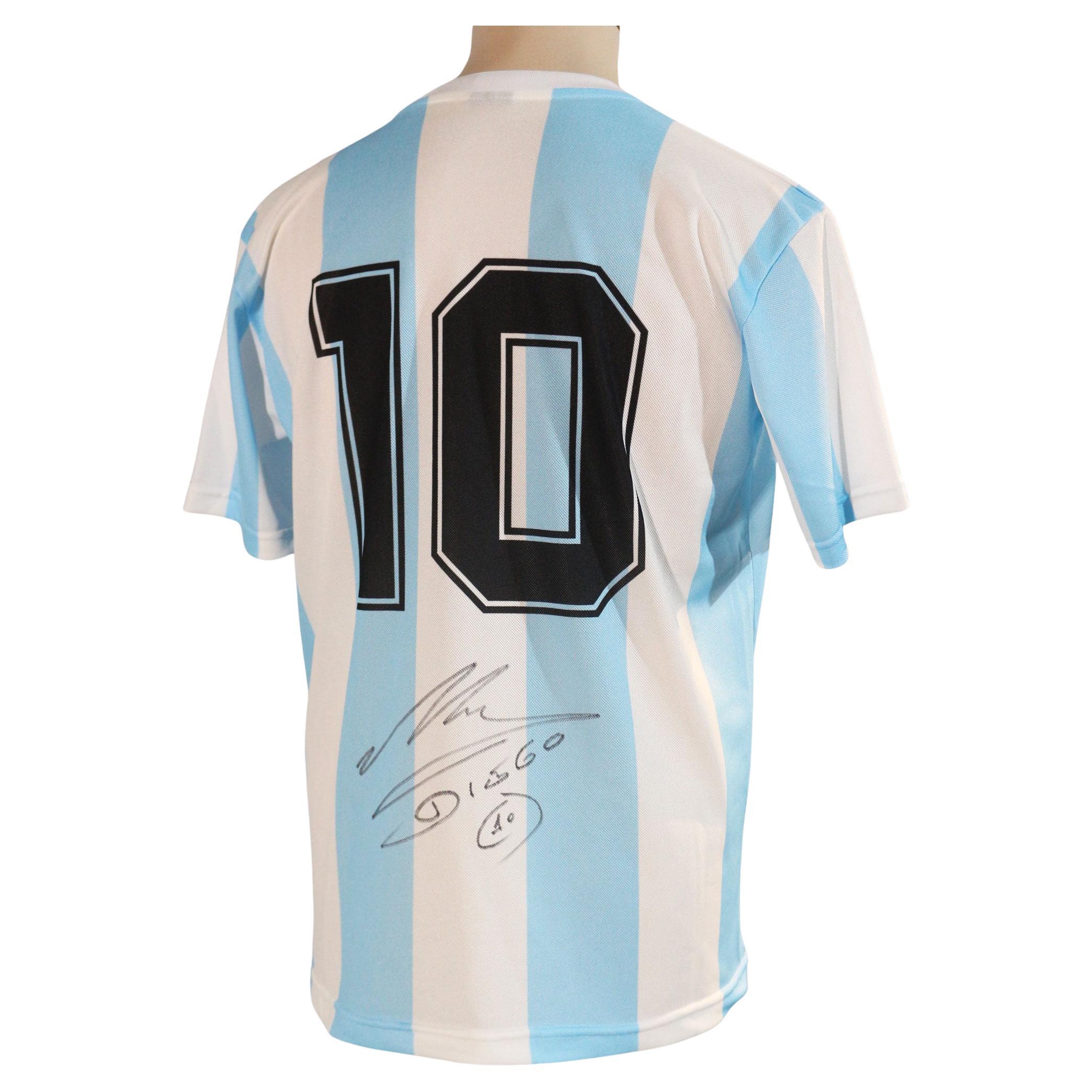 Maillot signé Diego Mradona Argentine world cup 1986 Mexico