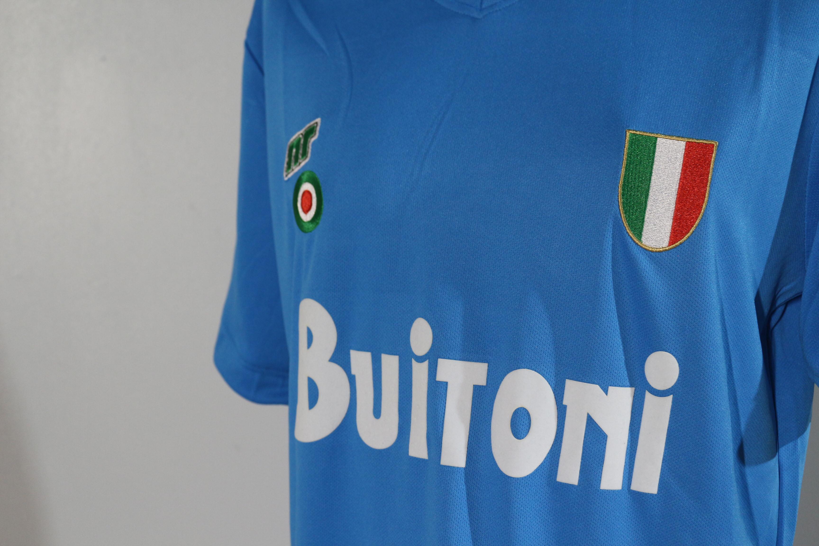 Francese Maillot Napoli firmato - certificato da Diego Maradona in vendita